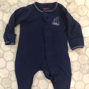 Magnetic Me Blue Sailboat Footed Jammie